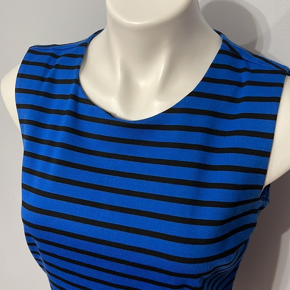Apt 9 Blue Striped Peplum Blouse - Picture 2 of 6